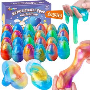 Ovos de Páscoa pré-preenchidos com Slime ShyLizard para crianças, 24 unidades