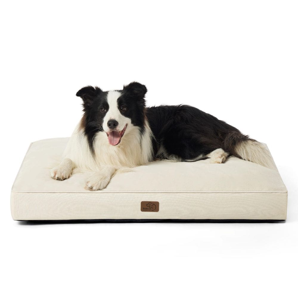 Cama de cachorro Bedsure impermeável para cães grandes 36x27x10cm Ivory