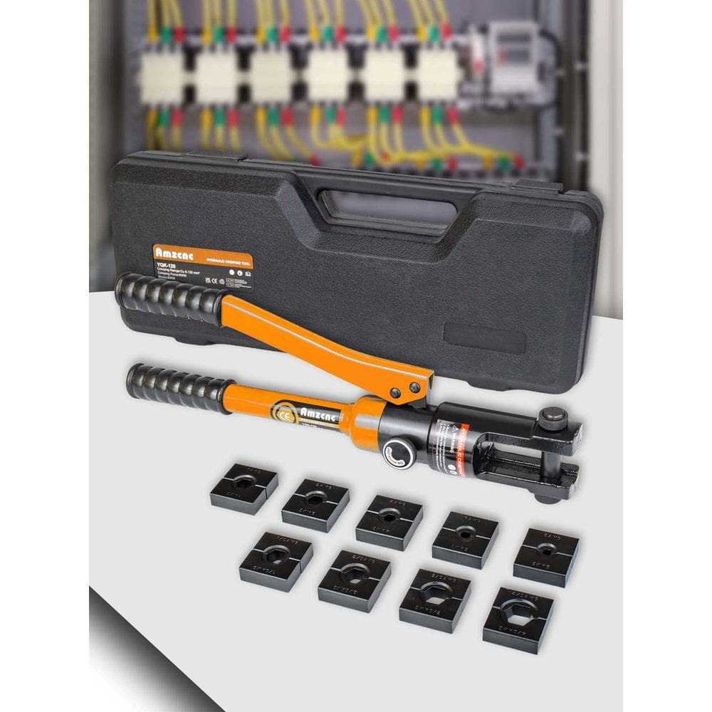 Ferramenta de crimpagem hidráulica AMZCNC 12T Crimping Force 9 pares de matrizes