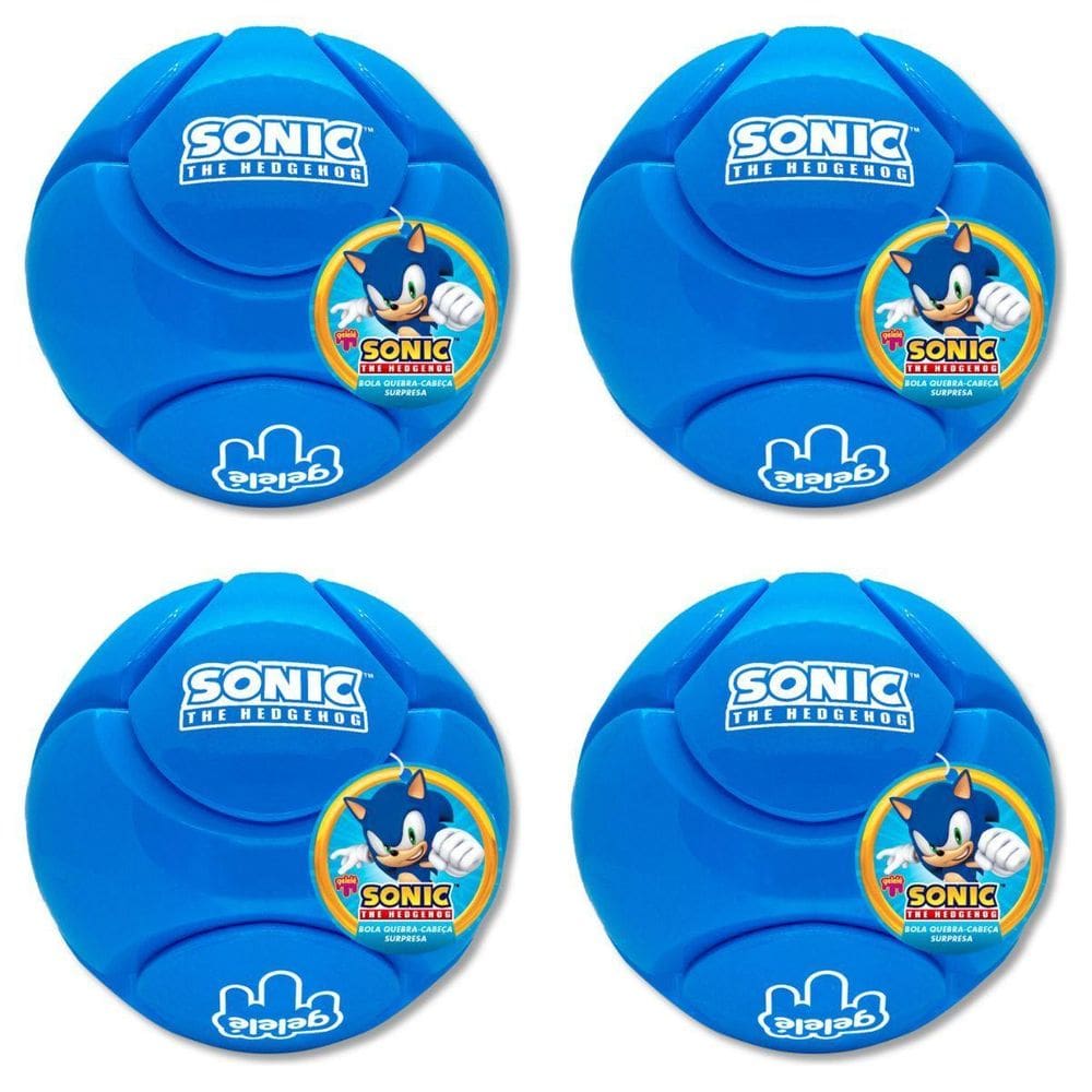 4 Bola Quebra Cabeca Sonic Surpresa Slime Esmeralda Do Caos