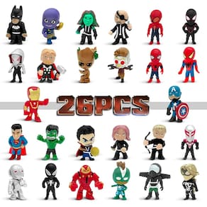 Conjunto de bonecos de ação com aventuras de super-heróis, 26 peças para crianças