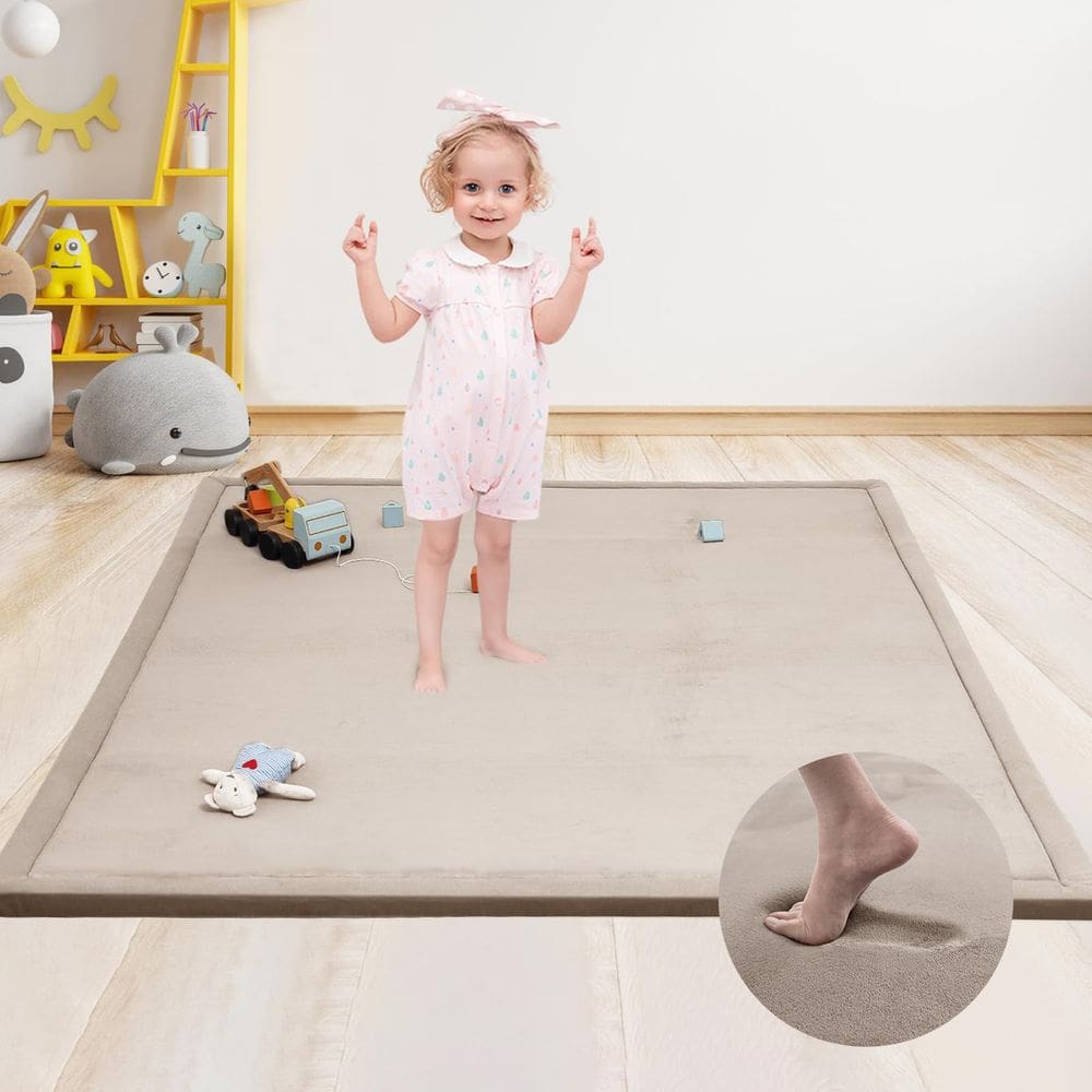 Tapete de brincar de chão para bebês ACOMOPACK Memory Foam 79x118cm bege