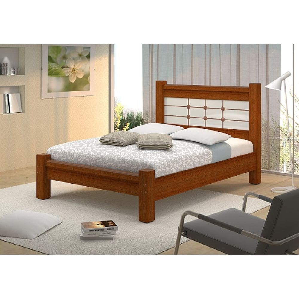Cama De Casal Imperial 1.40 Cinamomo/Off White – Vitamov