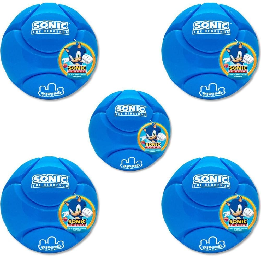 5 Bola Quebra Cabeca Sonic Surpresa Slime Esmeralda Do Caos