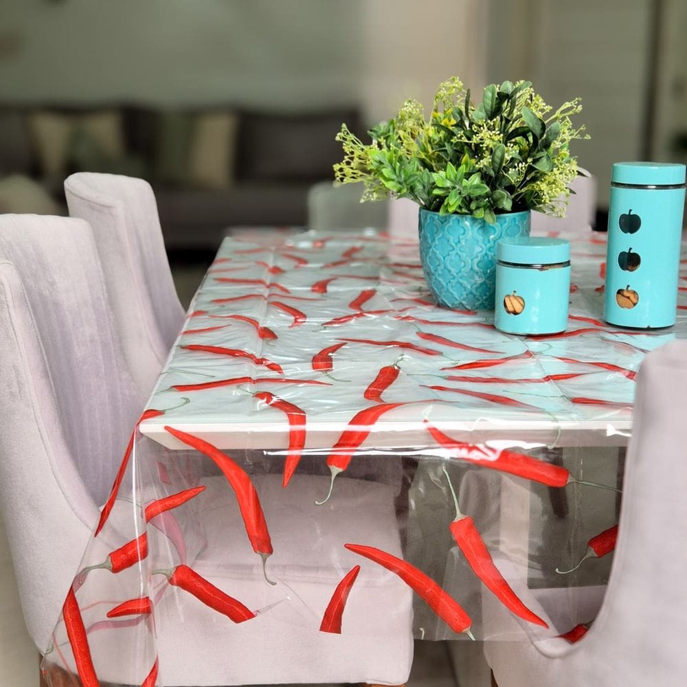 Toalha PVC Estampada Transparente 5.0x1.4m Protetora Mesa 12