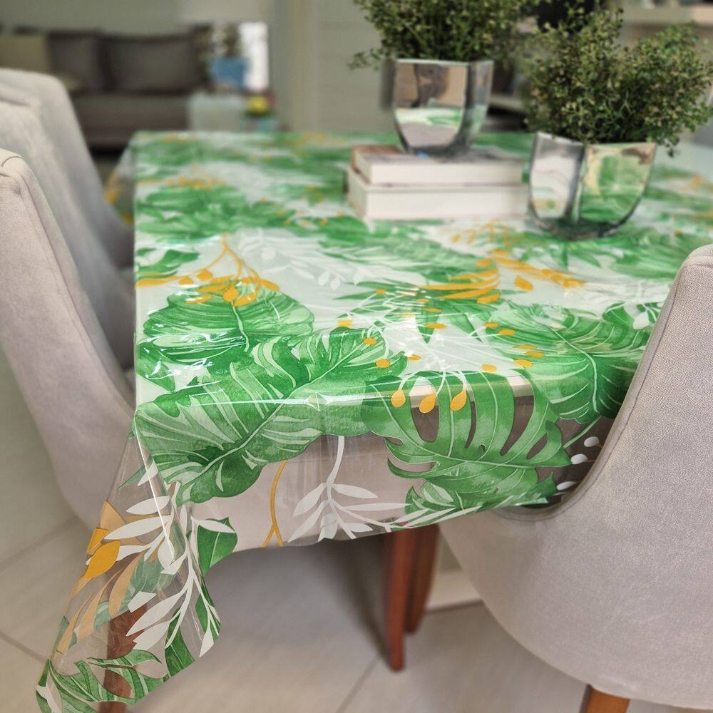 Toalha PVC Estampada Transparente 5.0x1.4m Protetora Mesa 03