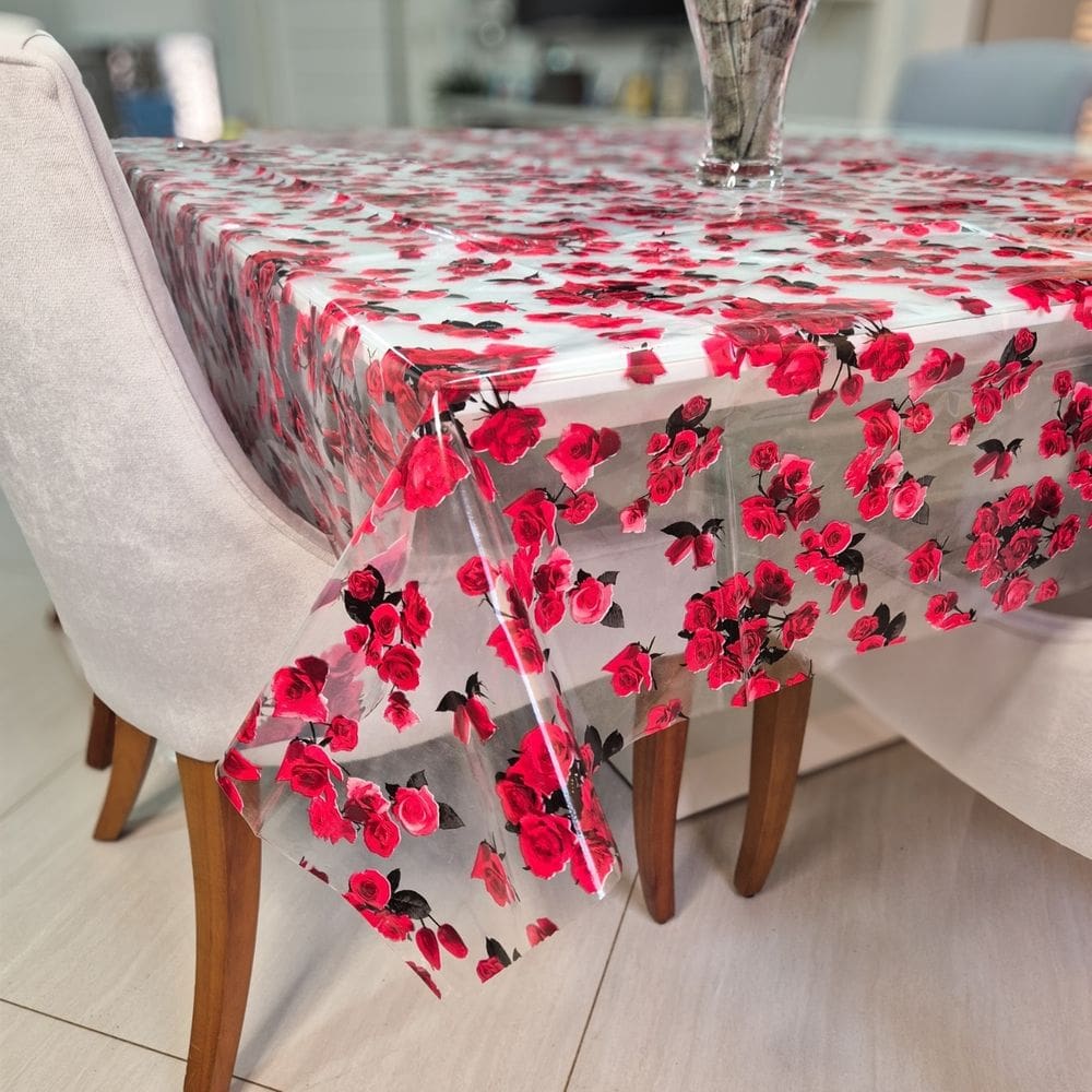Toalha de Mesa Plástico pvc Transparente 1,00m X 1,40m Md04