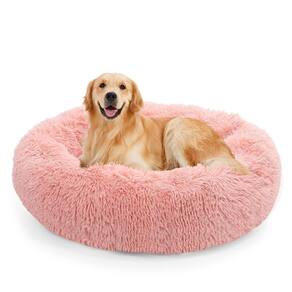 Cama para cães NOYAL Calming Donut, pele sintética de pelúcia para pequenos e médios