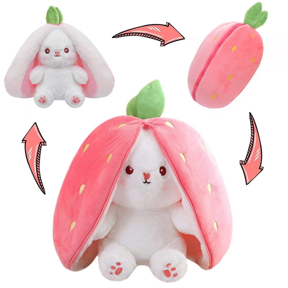 Bicho de pelúcia MIAODAM Easter Bunny 35 cm com frutas e travesseiro