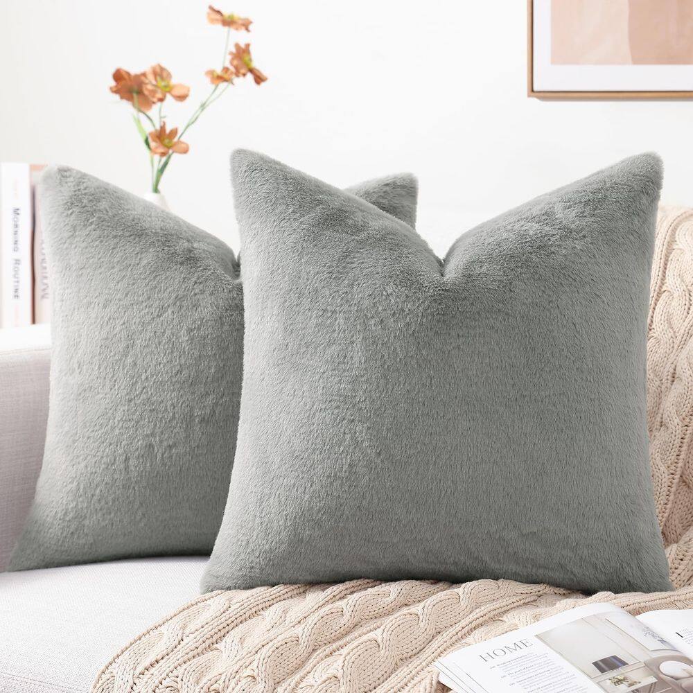 Capas de almofada Pallene Faux Fur Plush 50,8 x 50,8 cm cinza