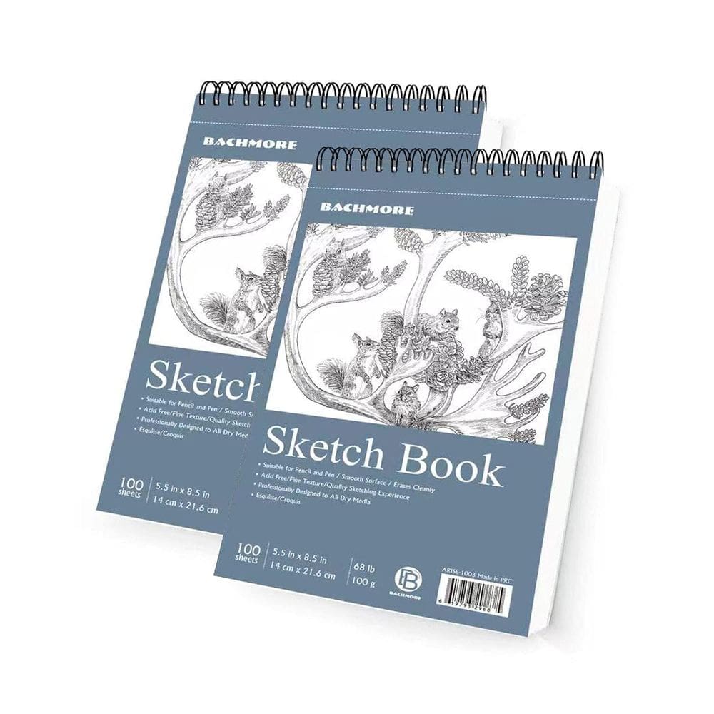 Caderno de desenho Bachmore Sketchpad 14x21,5 cm, 100 folhas, pacote com 2