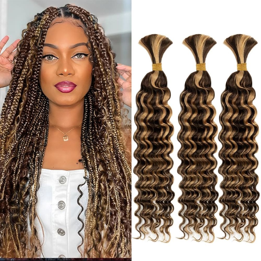Braiding Hair maxknow Deep Wave 18" 150g 3 pacotes 10A Braz