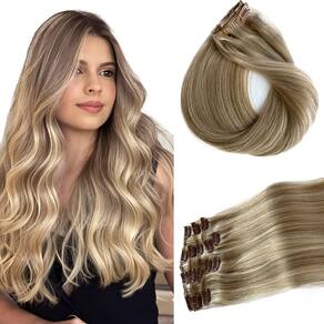Clipe de cabelo em extensões Ubetta Chocolate Brown Balayage