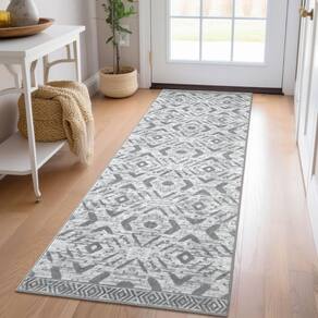Tapete Runner KILOCOCO, corredor de cozinha, lavável 60x150cm, cinza
