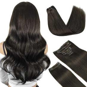 Clip em extensões de cabelo humano DOORES Mocha Brown 45cm