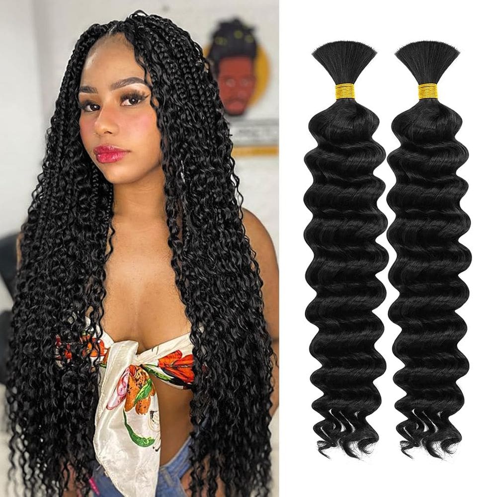 Human Braiding Hair maxknow Deep Wave 20 em 100 g x 2 pacotes
