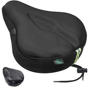 Almofada de assento de bicicleta Zacro acolchoada em gel para homens e mulheres preta