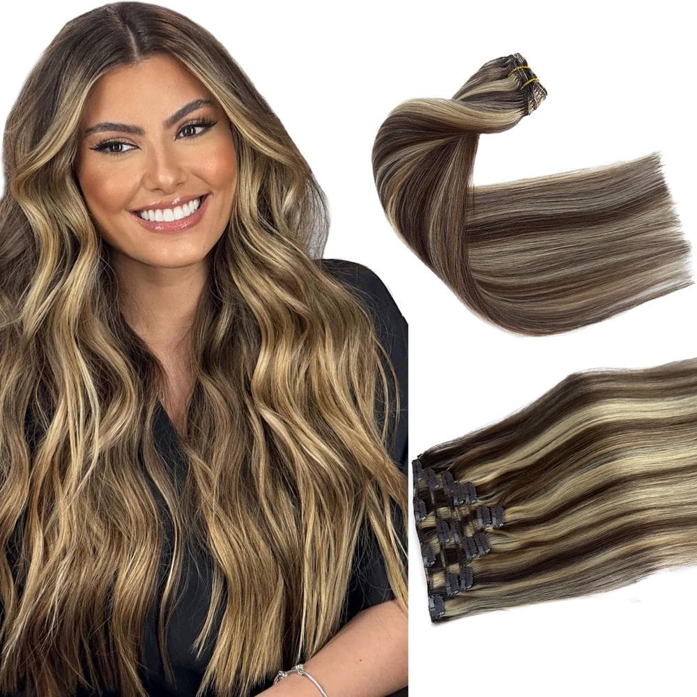 Extensões de cabelo Clip in Ubetta Chocolate Brown Balayage