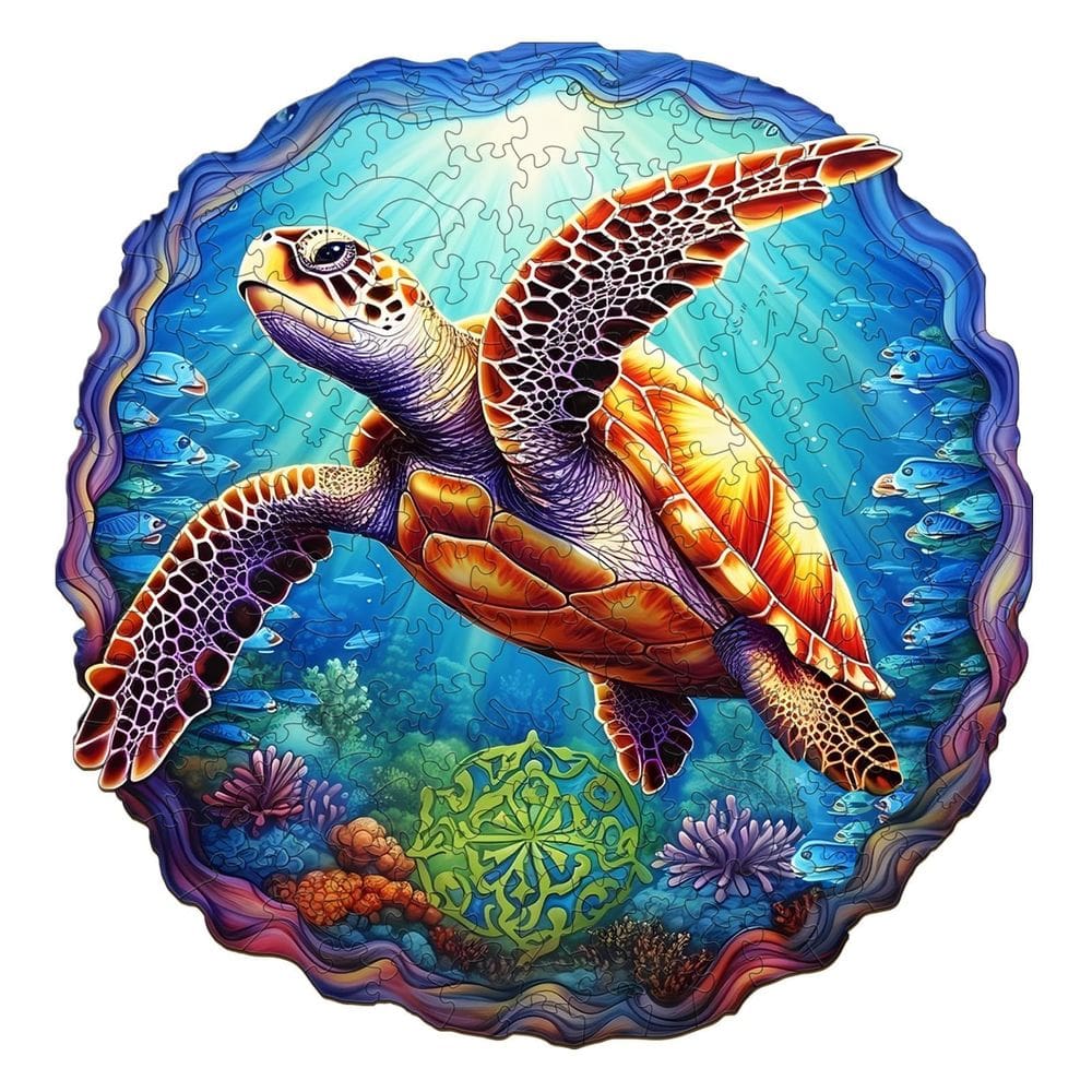 Quebra-cabeça de madeira Pijesaksa Deep Sea Turtle 300 peças