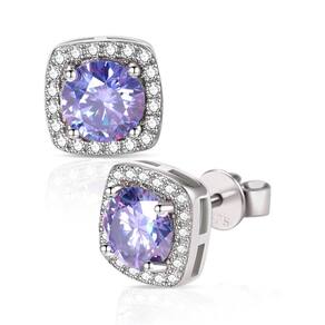 Brincos QUEENOU Moissanite 1CT* 2 D, cor prata 925