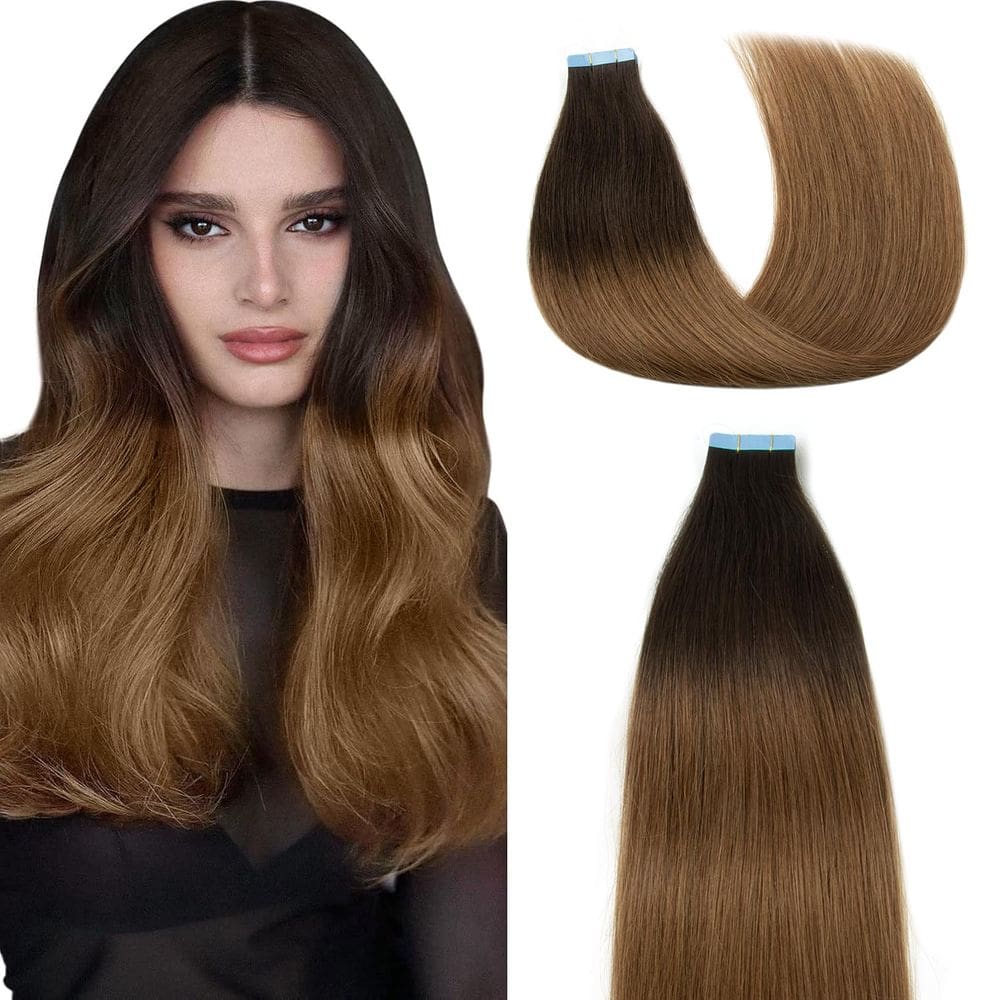 Extensões de cabelo AGMITY Tape em cabelo humano real de 60 cm