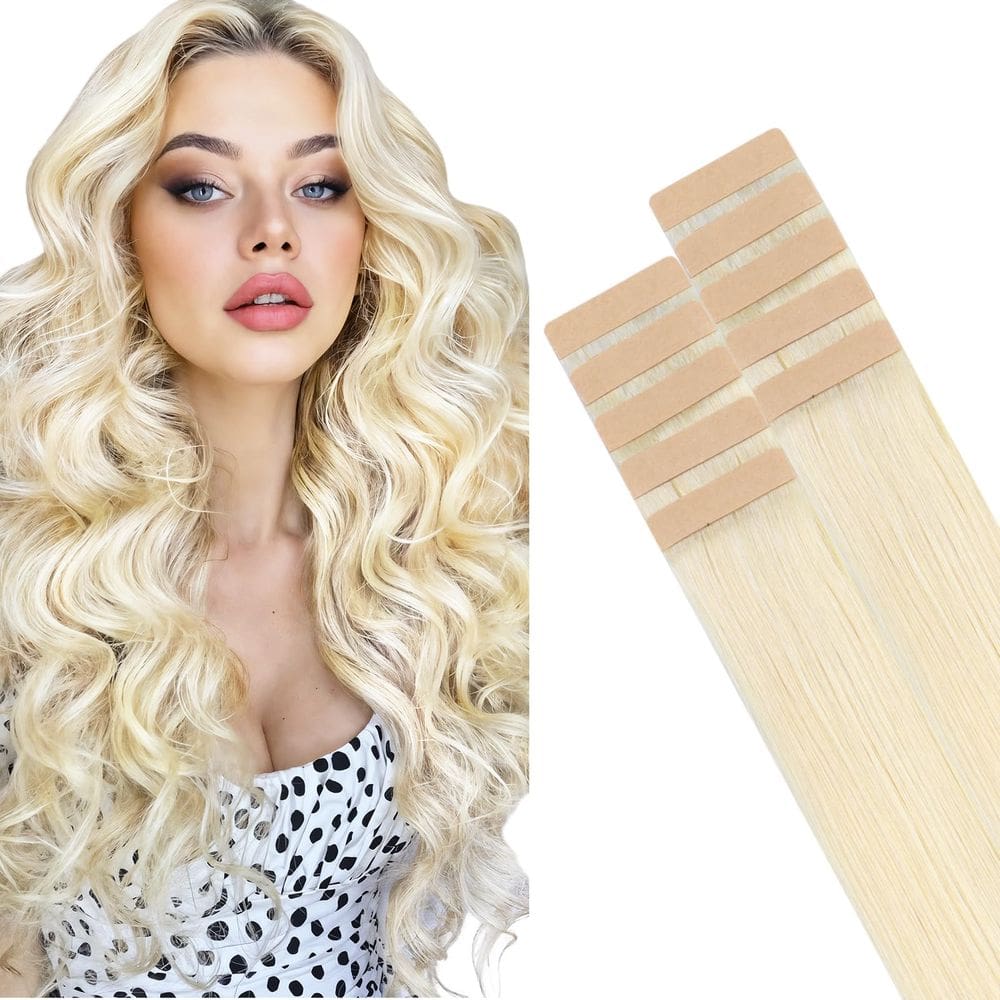 Fita adesiva em extensões de cabelo HOTBANANA 20 cm 10 unidades 30 g de platina