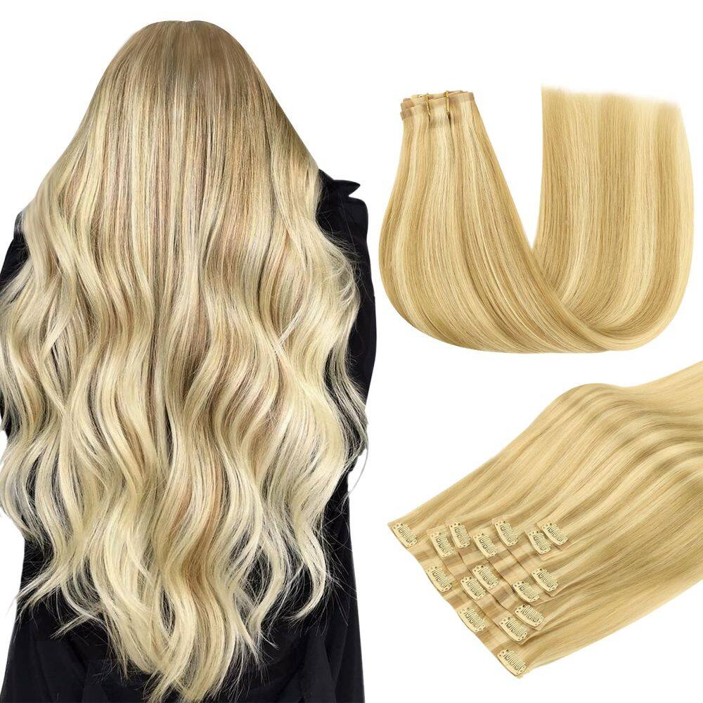 Extensões de cabelo Clip in DOORES Real Human Hair 16 polegadas 130g