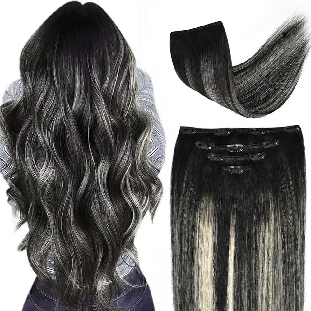 Clip in Hair Extensions Winsky Remy Human Hair 50 g, 4 unidades