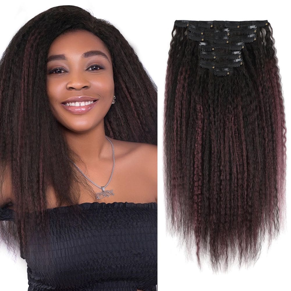 Extensões de cabelo Clip in ABH AMAZINGBEAUTY HAIR Kinky Straight