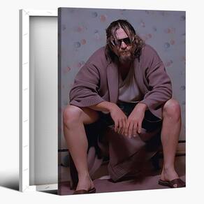 Pôster de arte de parede de filme de banheiro The Big Lebowski Vintage 90s