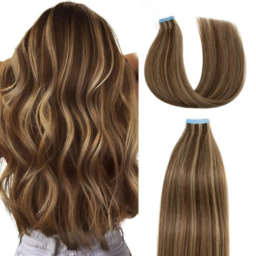 Fita adesiva em extensões de cabelo AGMITY Human Hair 60 cm 20 unidades 50 g