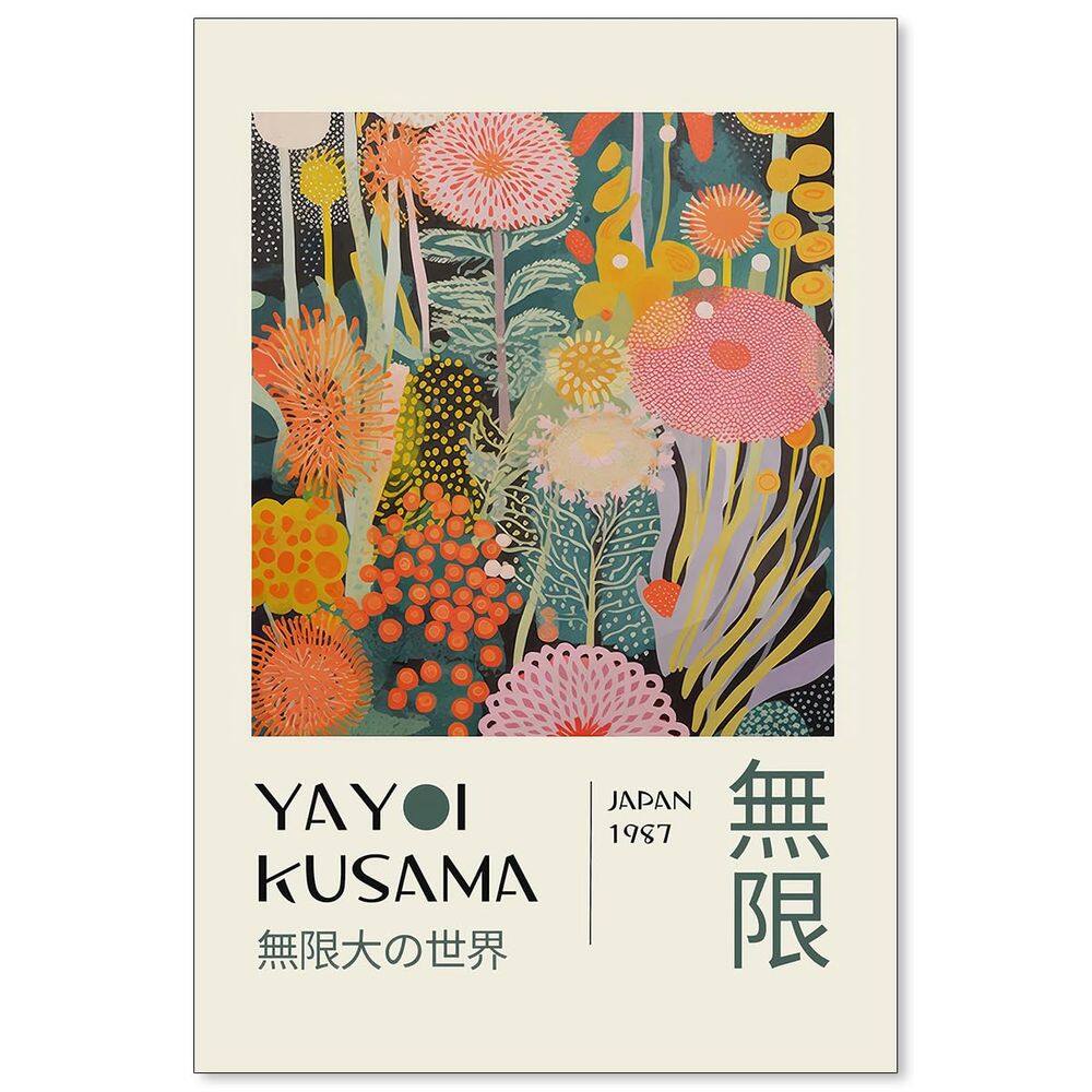 Pôster Podafu Abstract Yayoi Kusama Vintage Tokyo 40x60cm