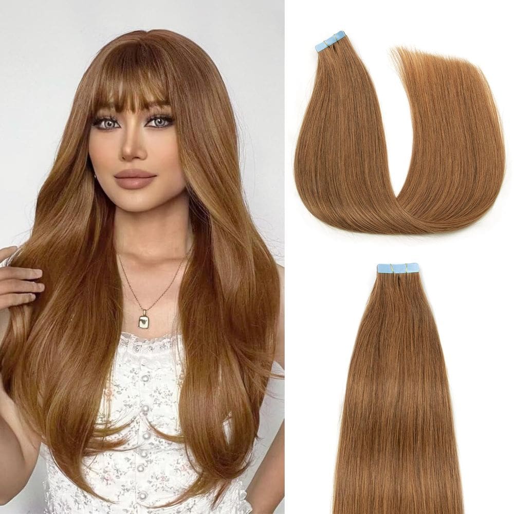 Fita AGMITY para extensões de cabelo em cabelo humano 100% real #30 marrom claro, 50 g/pacote