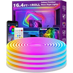 Luzes de corda de néon SINLEY Led de 16,4 pés com aplicativo/controle remoto RGB