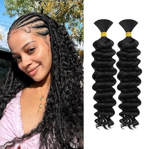 Human Braiding Hair maxknow Deep Wave 16 em 80 g, 2 pacotes