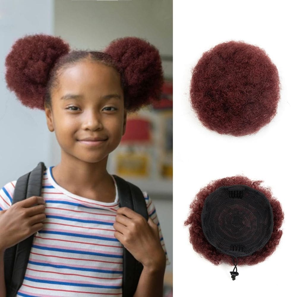 Extensão Afro Puff Boymia #99J Vinho Tinto 10 cm Kinky Curly