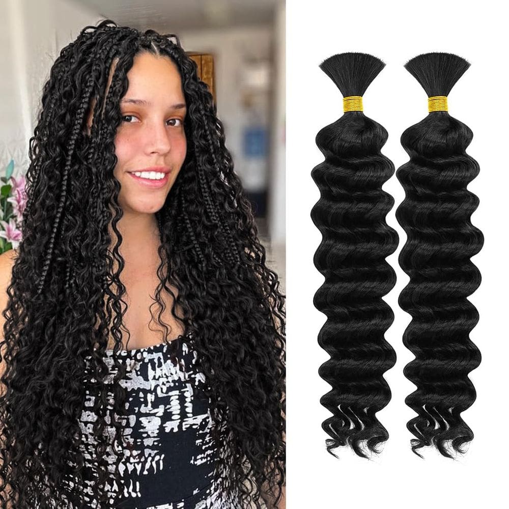 Human Braiding Hair maxknow Deep Wave 18" 100g 2 pacotes