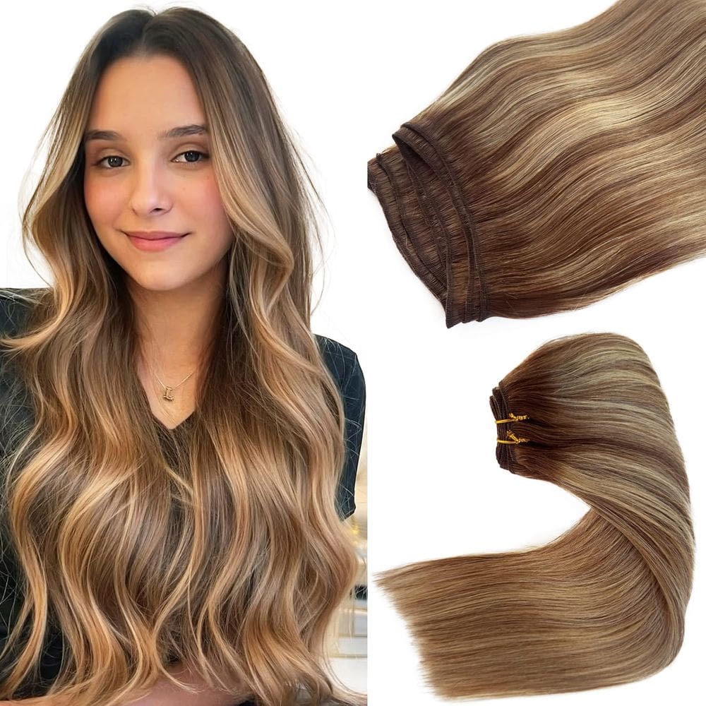 Extensões de trama de cabelo Ubetta 18 polegadas Ombre Brown Balayage