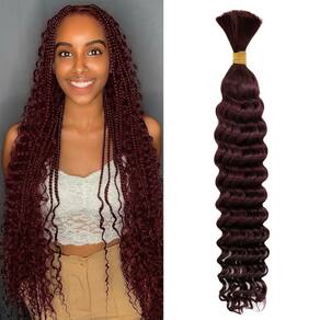 Pacote de cabelo trançado 24 polegadas e 60 g Deep Wave 10A Brazilian Virgin