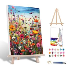 Kit de pintura por números HITIRECOVI Wild Flowers com moldura 30x40cm