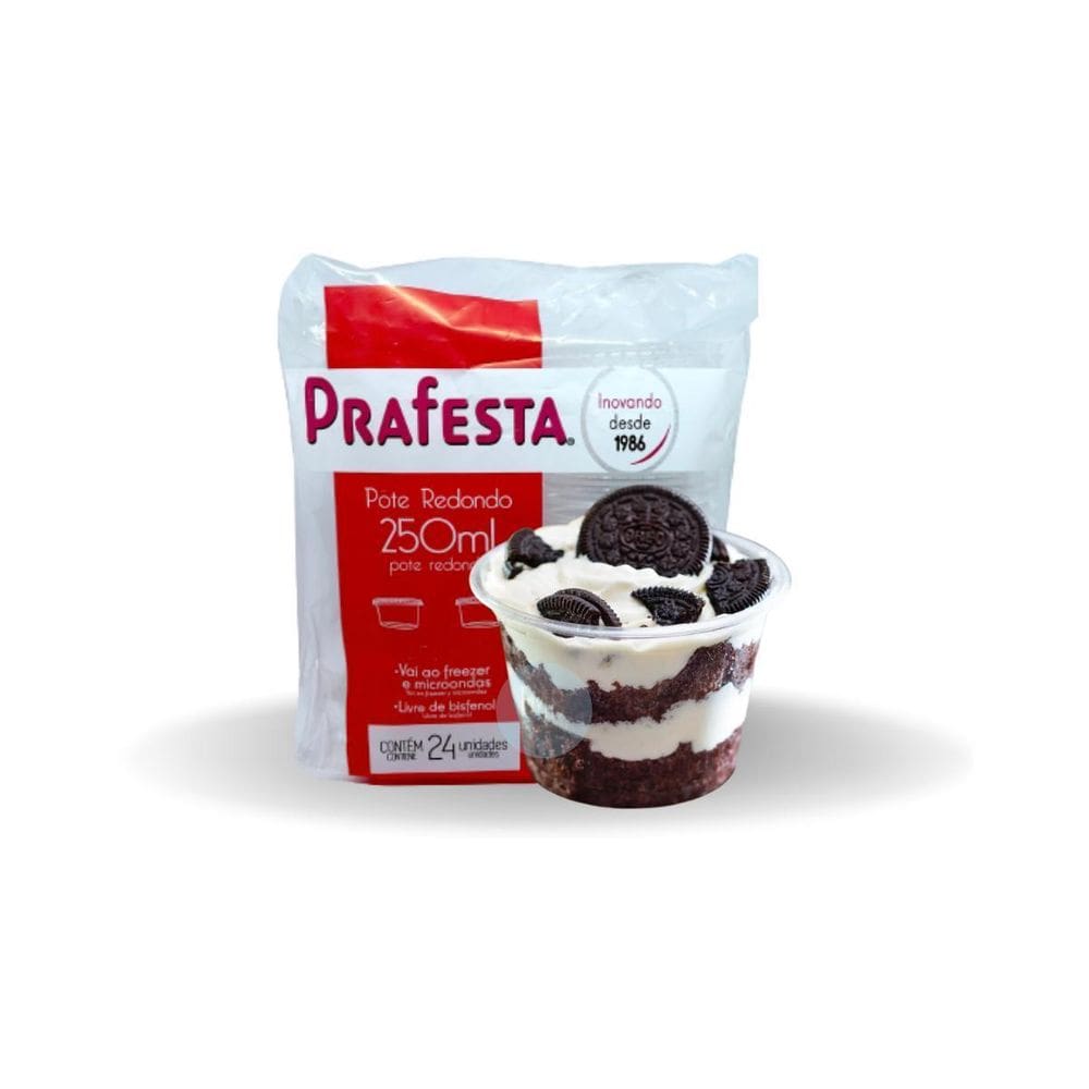 Pote 250Ml Para Salada De Fruta Descartavel Com Tampa 48Und