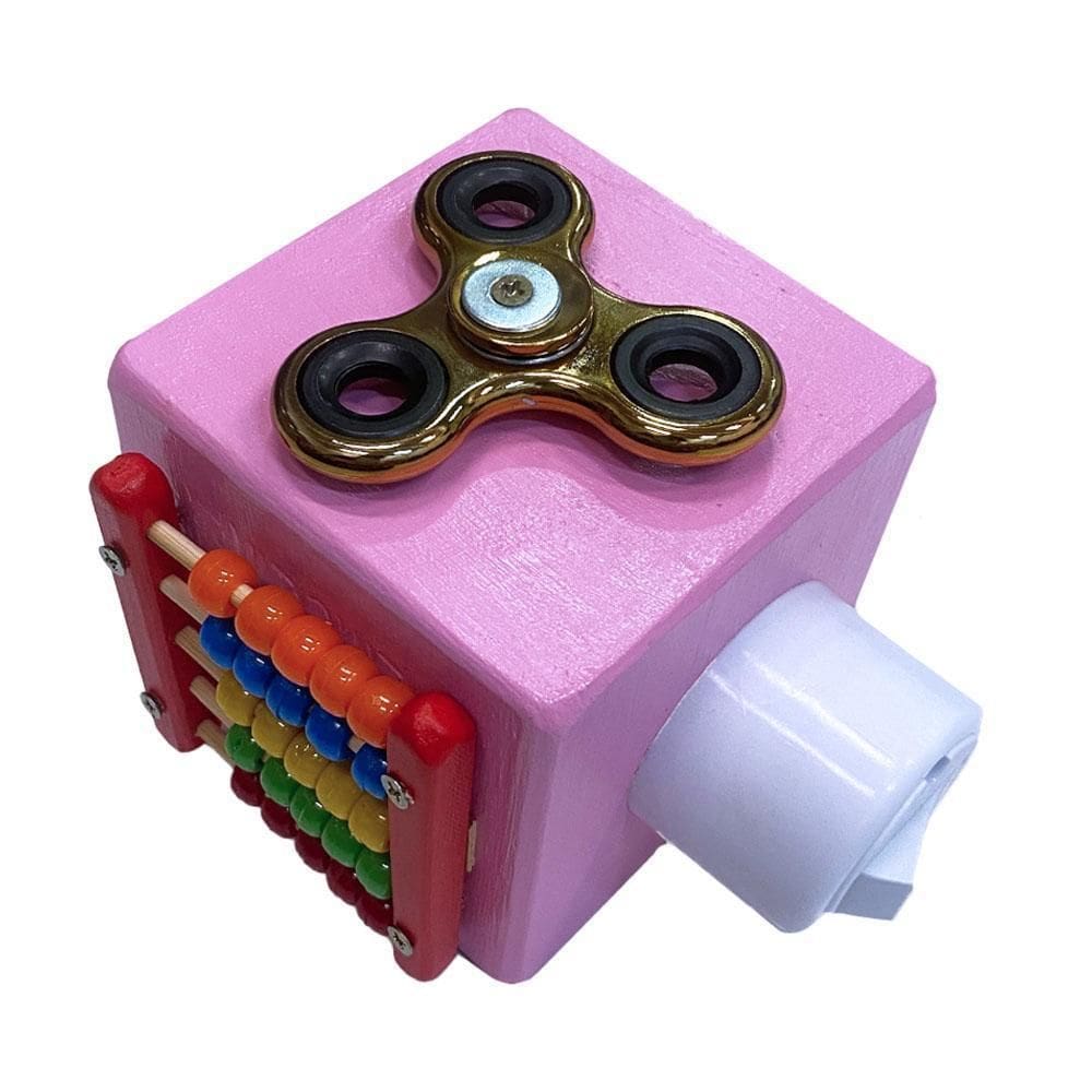 Cubo De Atividades Sensoriais 10X10X10Cm Rosa