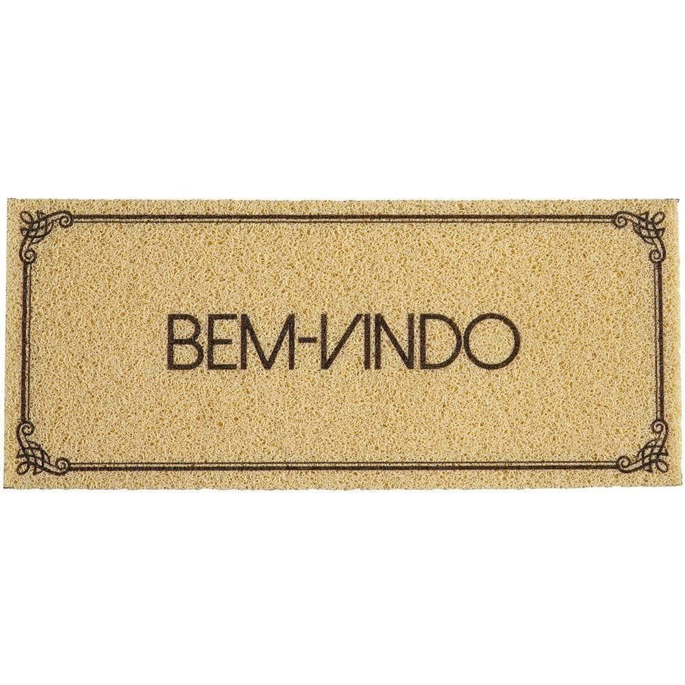 Tapete Capacho Para Porta Vinil 30x70cm Bem Vindo Ornament