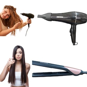 Kit Secador Potente 1800W 127V E Chapinha Prancha de Cabelo Profissional 50W Bivolt Portátil