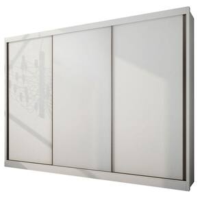 Guarda Roupa Casal Londres 3 Portas 8 Gavetas Neve com Nicho - Novo Horizonte