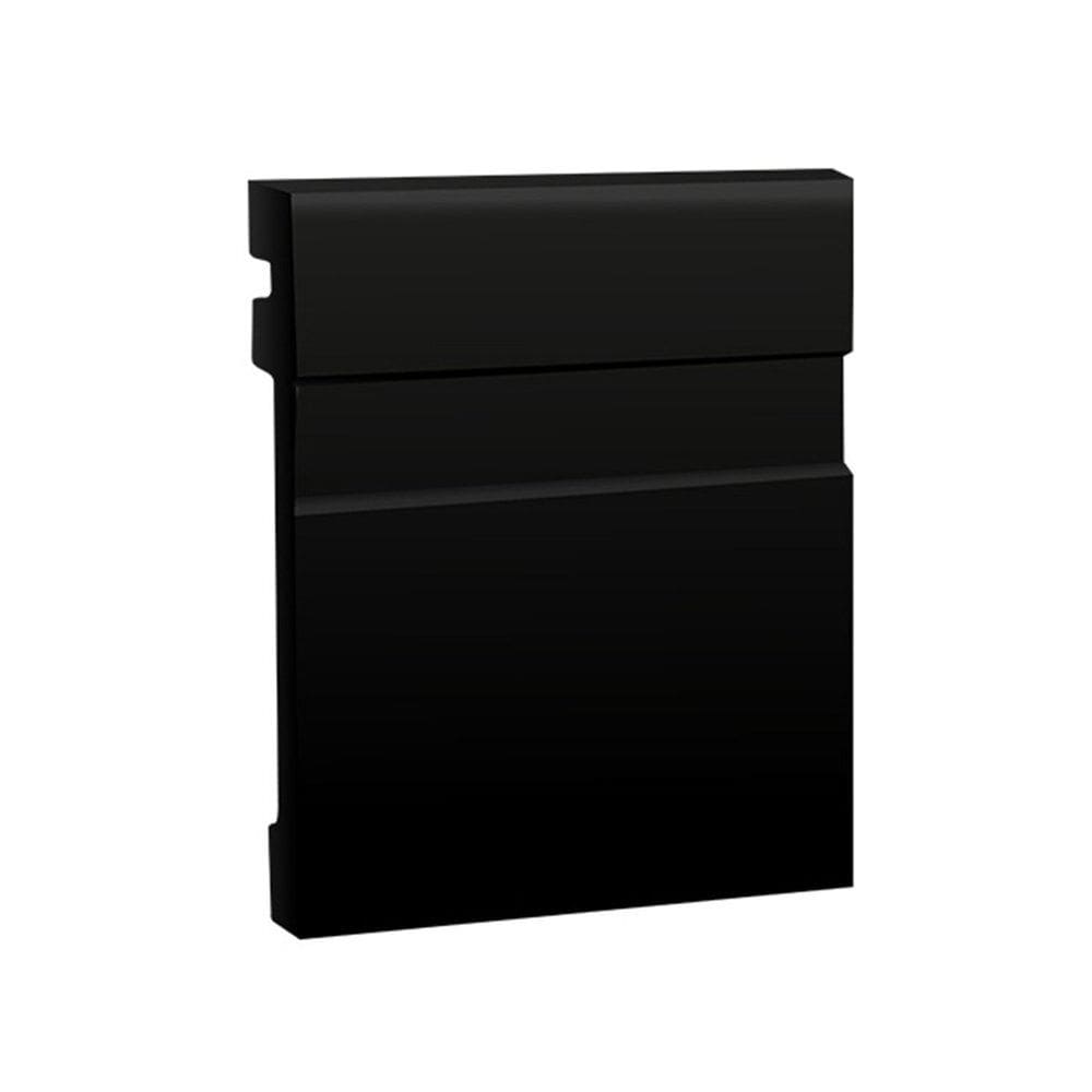 Kit Rodapé Poliestireno Frisado 8 Barras 15cm X 240cm Rende 19,20 Metros Eco Premium Ecomex - caixa com 8 Unidade - Preto
