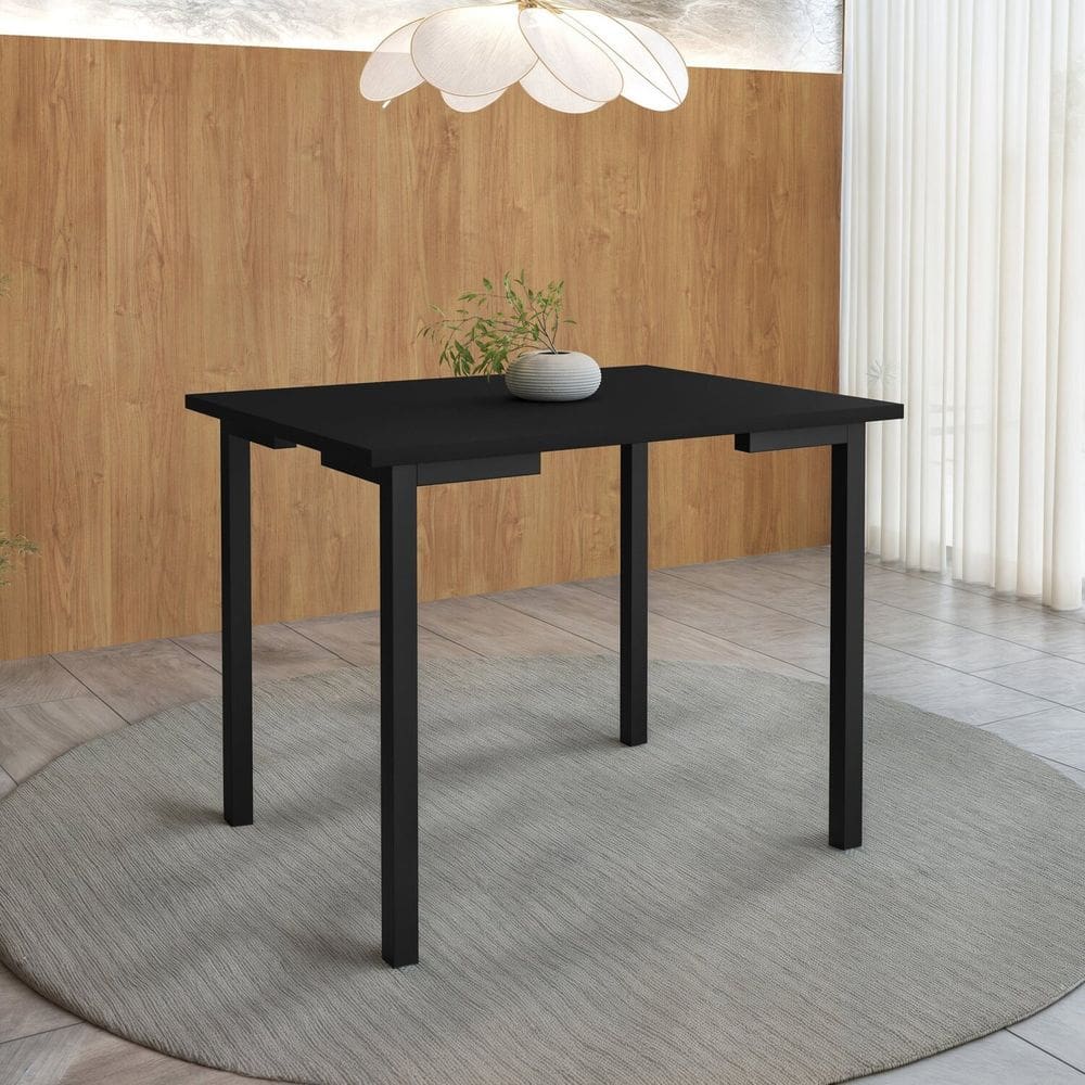Mesa para Sala de Jantar 109x77cm Tampo em Mdf Compact Preto
