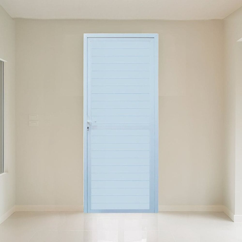 Porta Lambri Esquerda 1 Folha 90x215cm Fábrica do Alumínio Branco