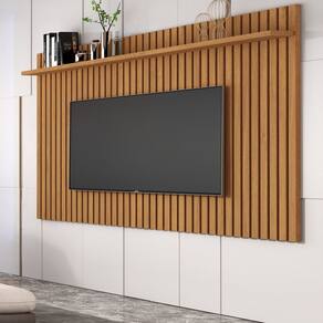 Painel para Tv 72 Polegadas com Prateleira Ripado Real Classic 1.8 Marrom
