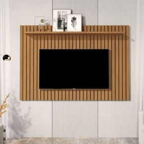 Painel para Tv 60 Polegadas com Prateleira Ripado Real Classic 1.6 Marrom